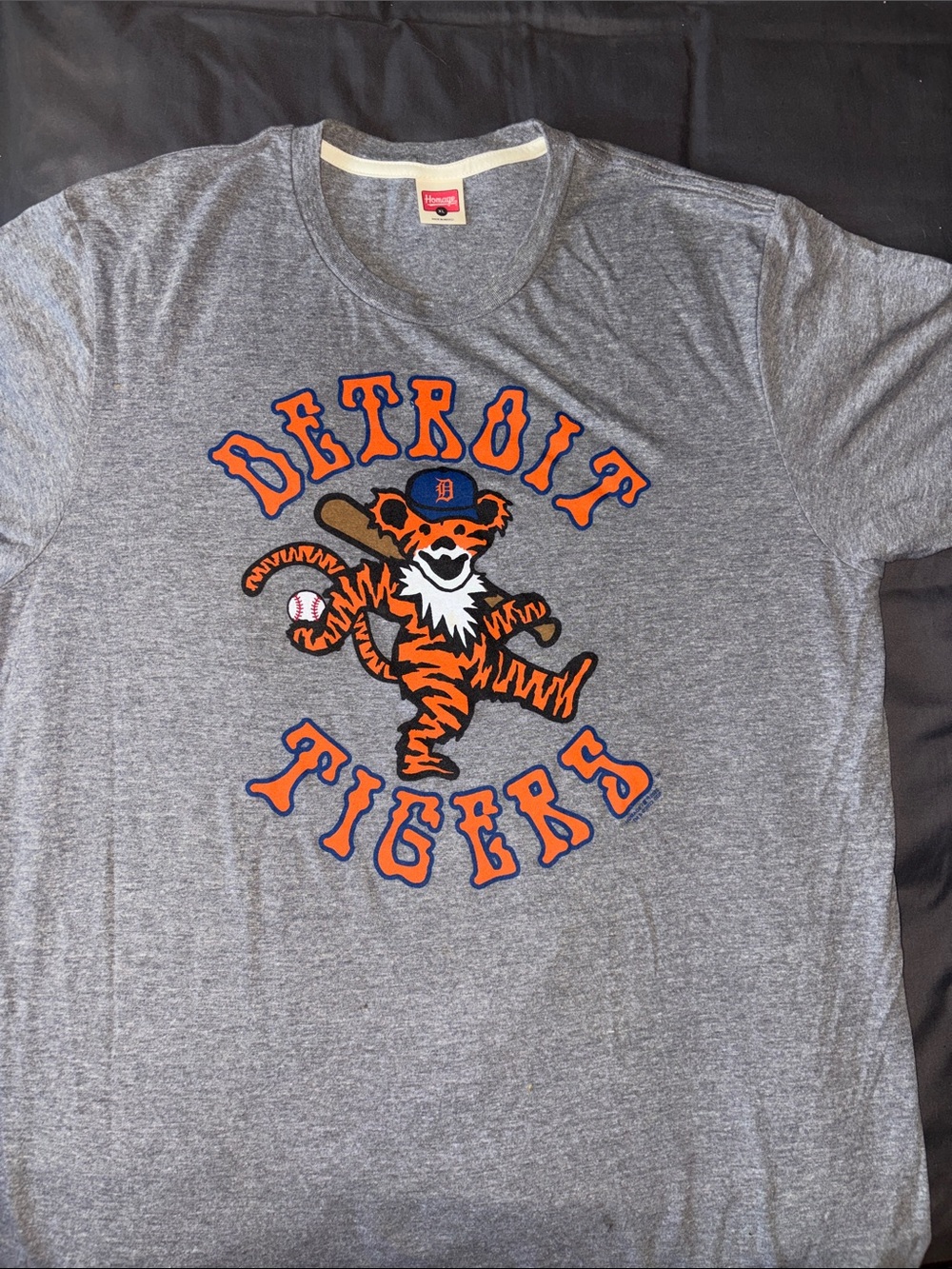 Detroit Tigers Grey Graphic Tee with Mascot